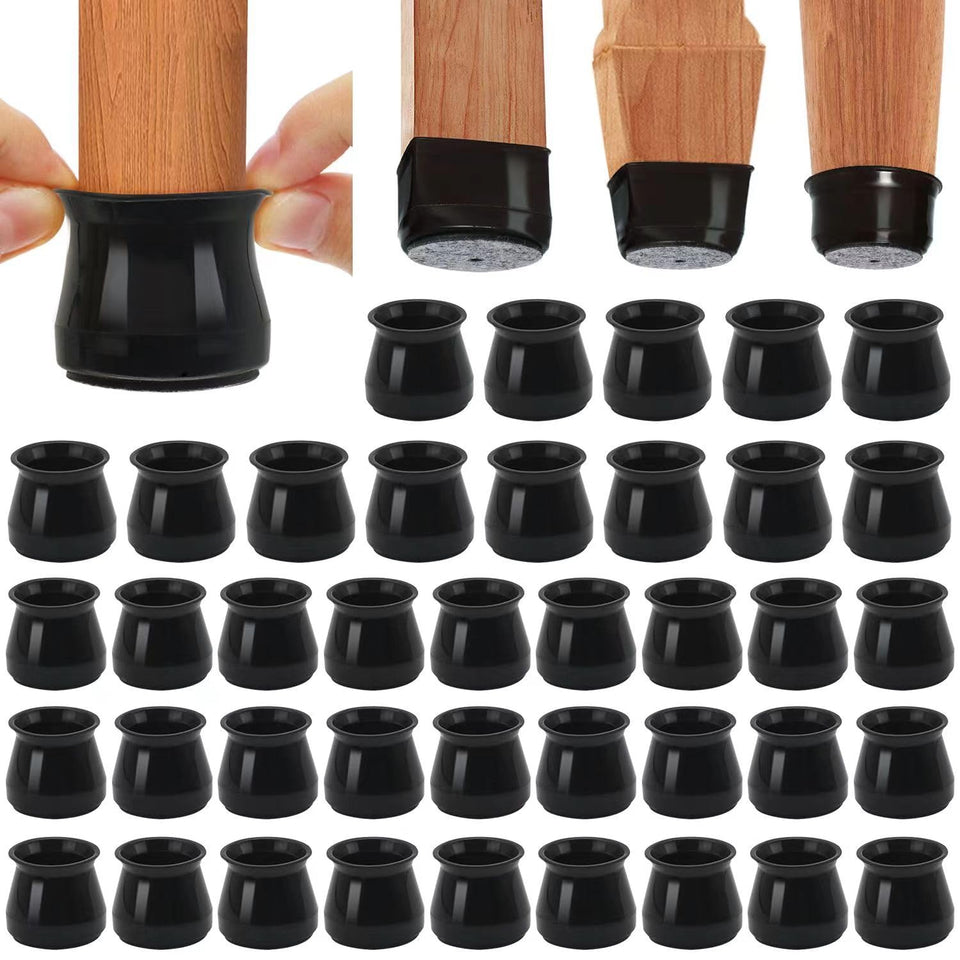 BUMACO chair leg protectors with durable silicone padding for scratch-free hardwood floors.