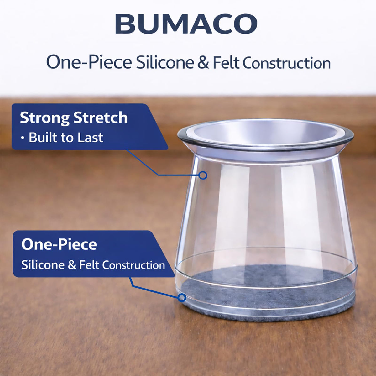 BUMACO flexible fit helps cover most chair legs securely.