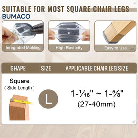 BUMACO silicone pad with attached felt bottom for silent chair movement