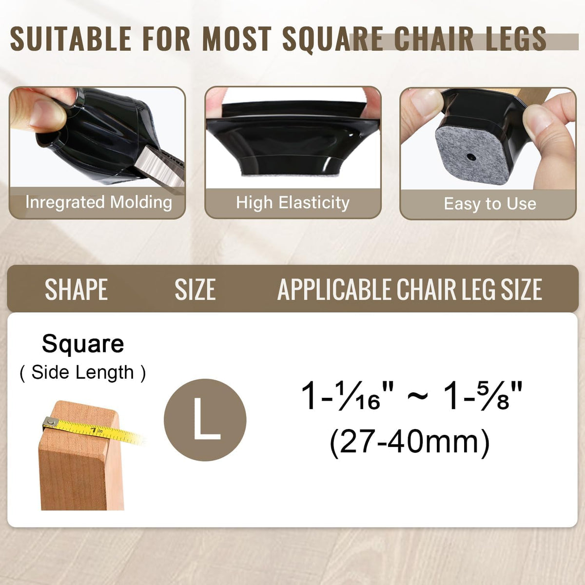 BUMACO protectors glide quietly, reducing chair noise during daily use