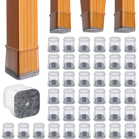 BUMACO square chair leg protector on hardwood floor prevents scratches with clear finish