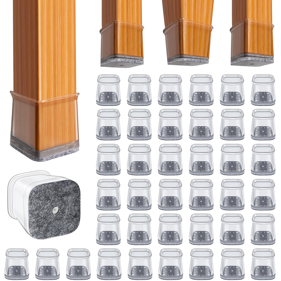 BUMACO square chair leg protector on hardwood floor prevents scratches with clear finish