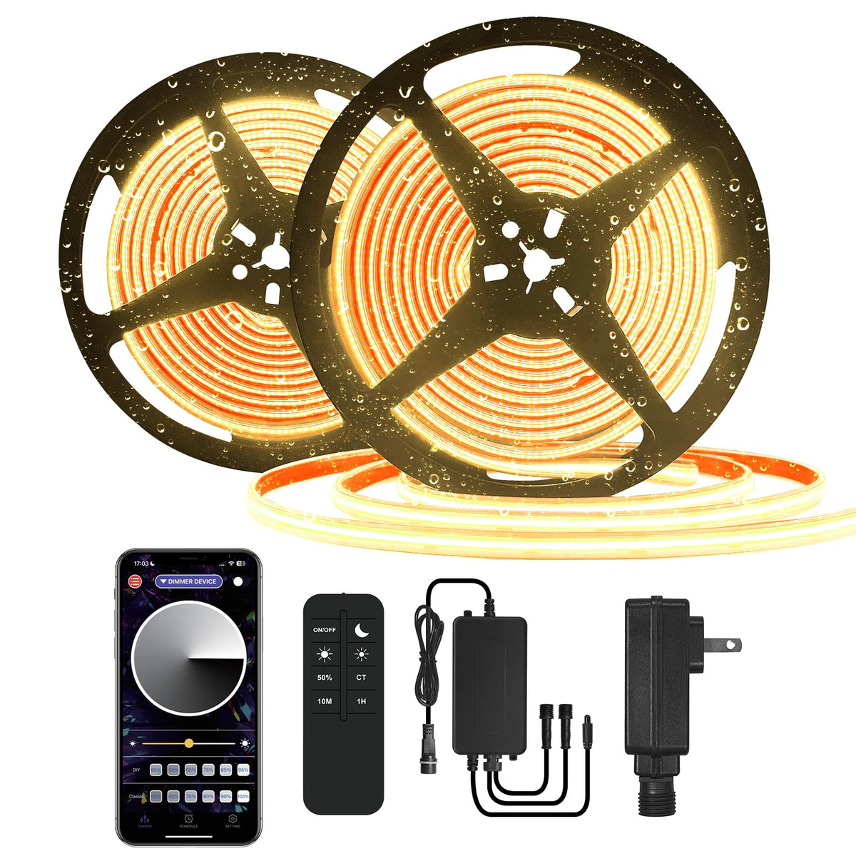 BUNACET outdoor 100ft COB LED strip for garden and patio lighting