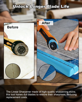 BUNIBUNICA cleaning brush included helps remove residue after sharpening.