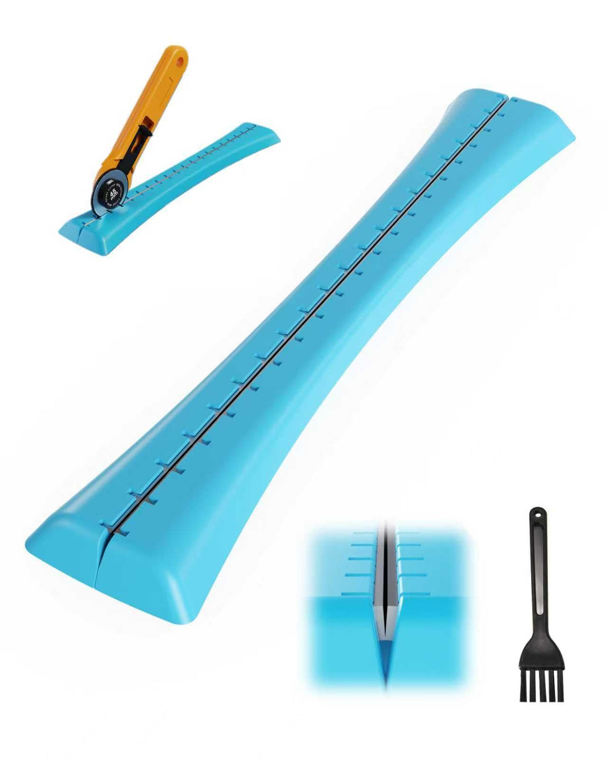 BUNIBUNICA linear sharpener base demonstrates safe, stable blade sharpening on a non-slip surface.