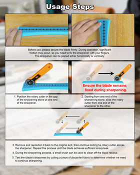BUNIBUNICA universal-compatibility 45-60mm sharpener supports most standard blades for sewing tasks.