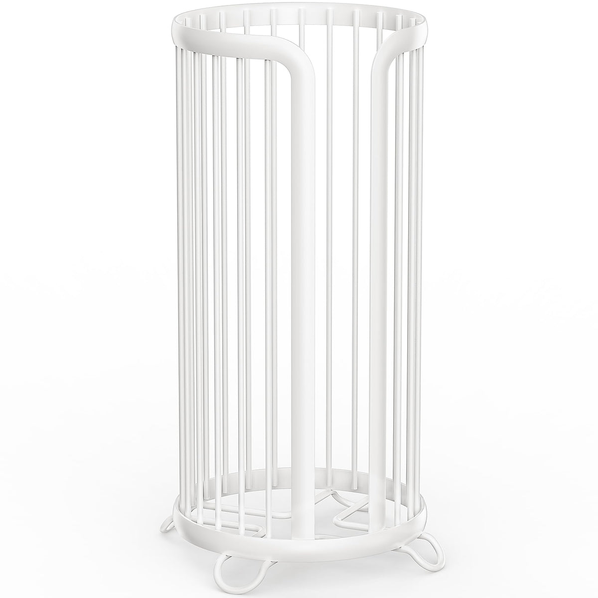 Bunoxea space-saving stand fits small bathrooms while providing roll storage.