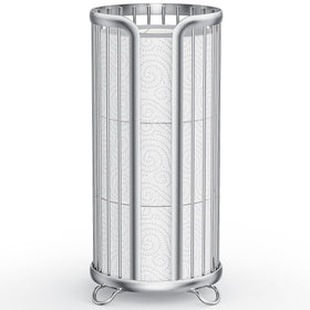 Bunoxea toilet paper holder stand front view showing reserve rolls for quick access