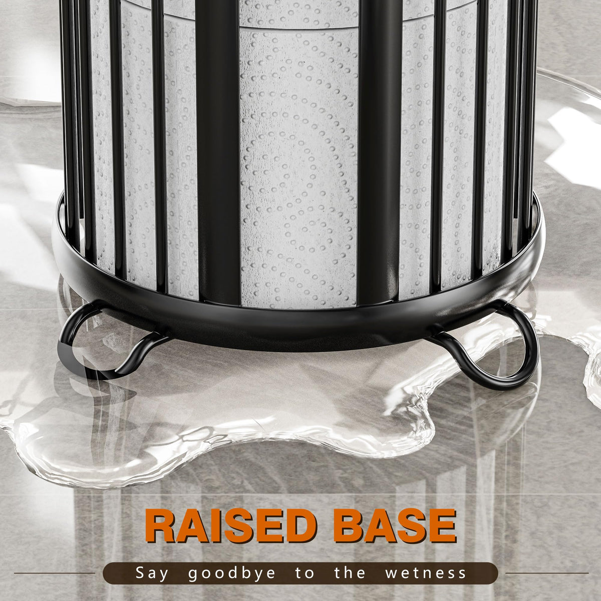 Moveable stand ideal for guest bathrooms and rentals