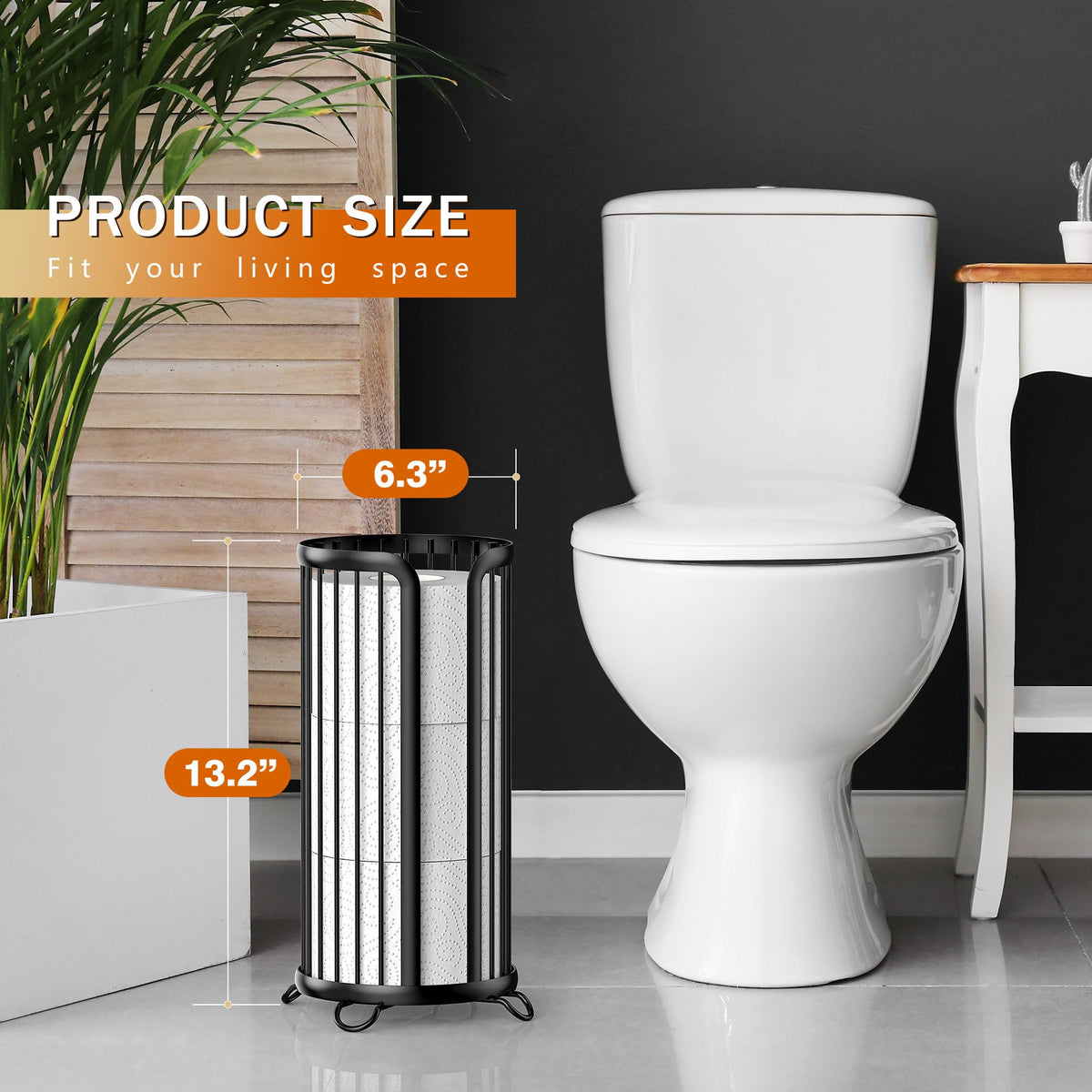 Powder-coated rust-resistant finish blends with modern black décor