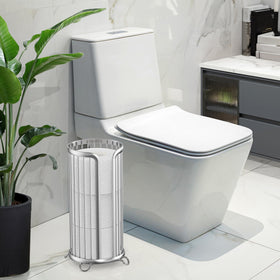 Bunoxea toilet paper holder stand side view highlights compact footprint and mobility