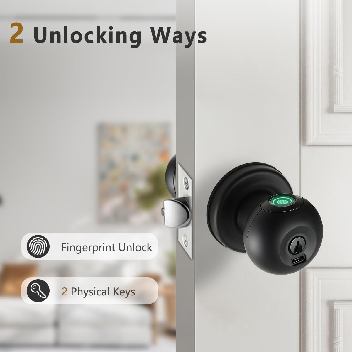 Buoan 360° biometric sensor captures fingerprints quickly for convenient entry.