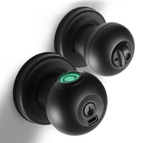 Buoan fingerprint door lock front view showing sleek biometric hardware for quick access.
