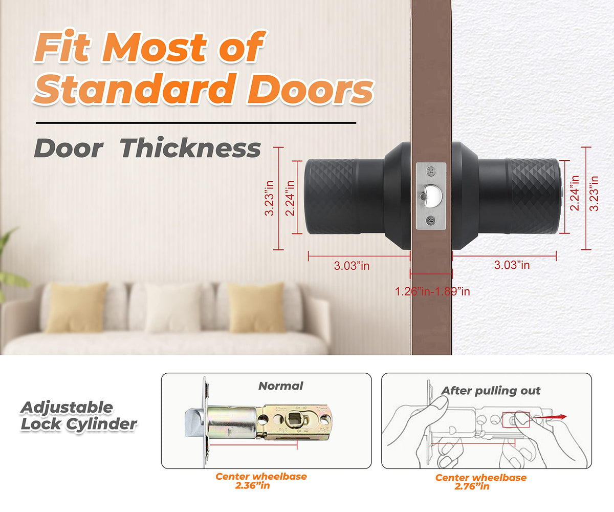Buoan keypad door knob lock back assembly highlights hardware