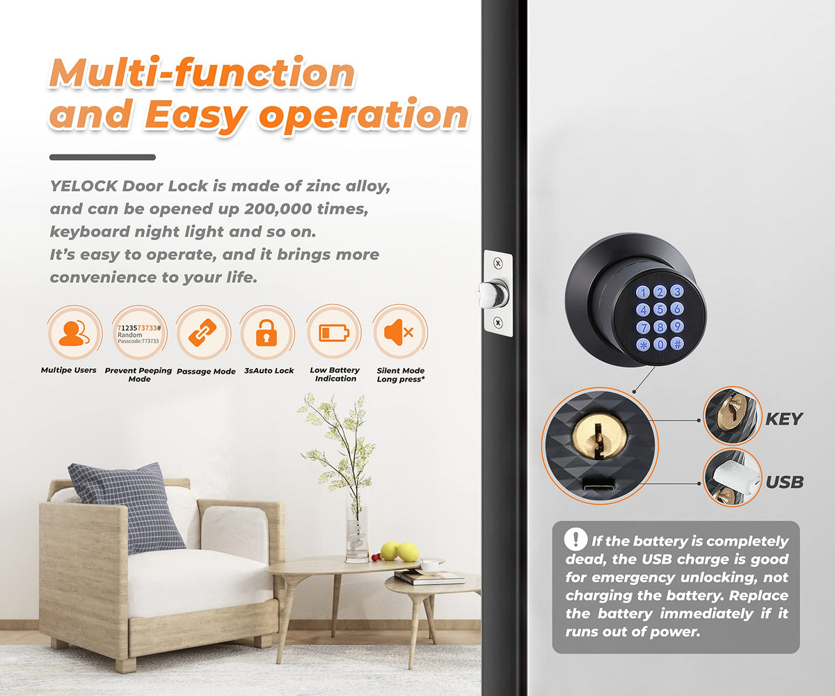 Buoan keypad door knob lock installation step demonstrates easy setup