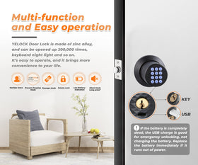 Buoan keypad door knob lock installation step demonstrates easy setup