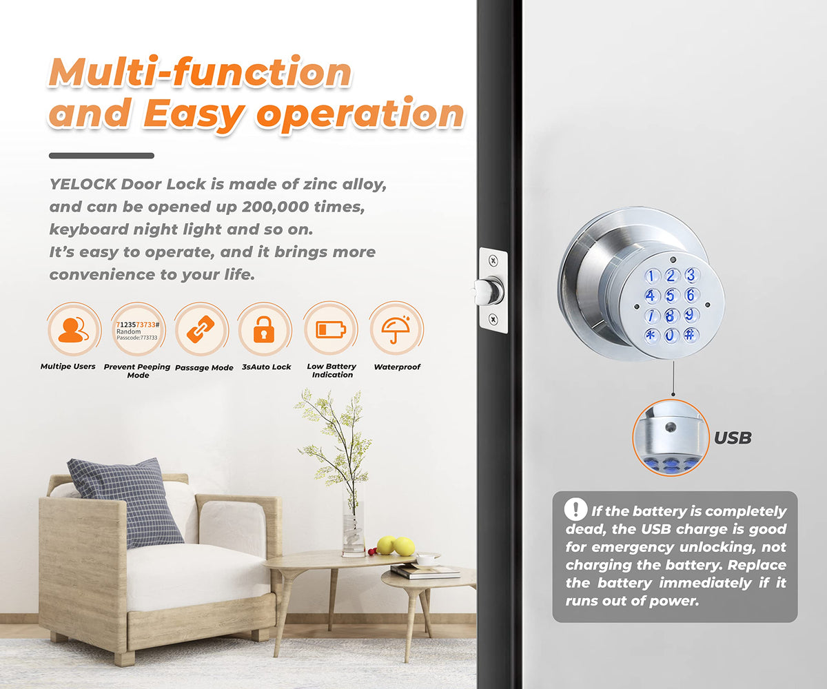 Buoan keypad smart door knob enables code entry without keys