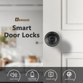 Buoan smart door knob interior view emphasizing easy installation and modern design.