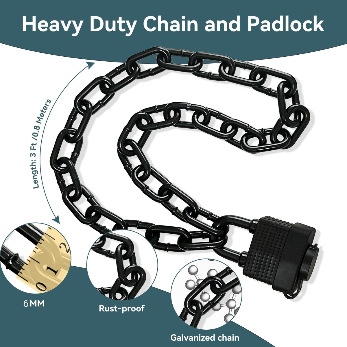 Bupto chain with anti-cut links illustrating strong protection against tampering.
