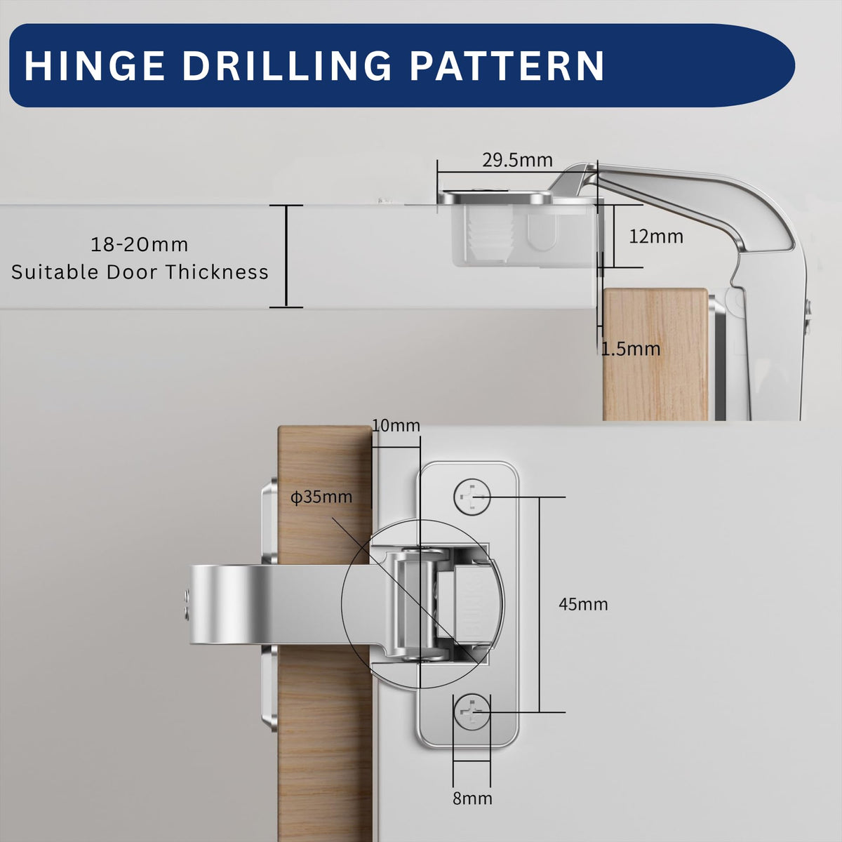 Burks 170-degree EURO hinge integration for secure lazy Susan use.