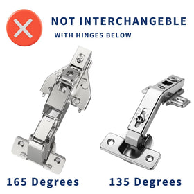 Burks hinge close-up shows zinc cast durability for busy kitchens.