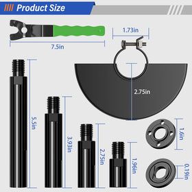 BURMONG extension shaft 3-9 inch reaching narrow corners with control