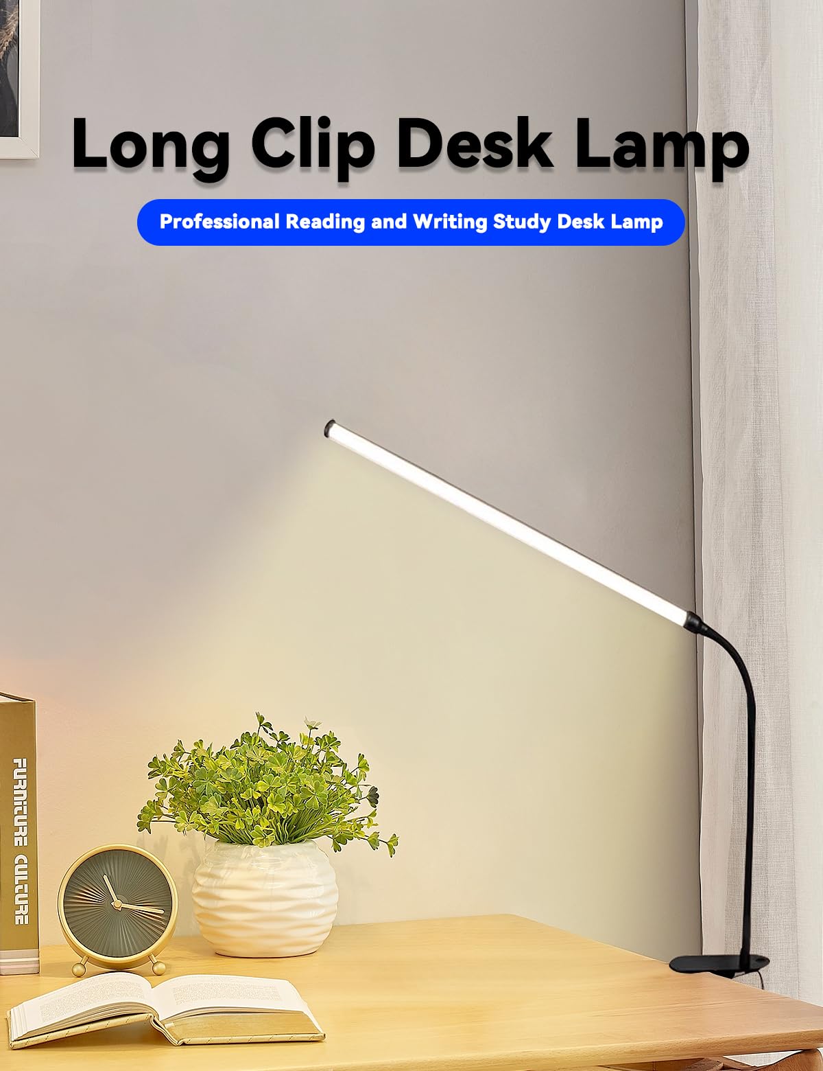Buroraix clip-on design fits shelves or tables for versatile use