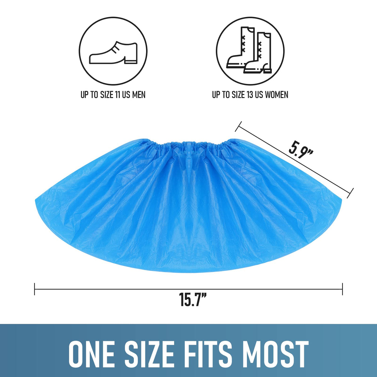 Buself blue shoe covers for indoor use and carpet protection.