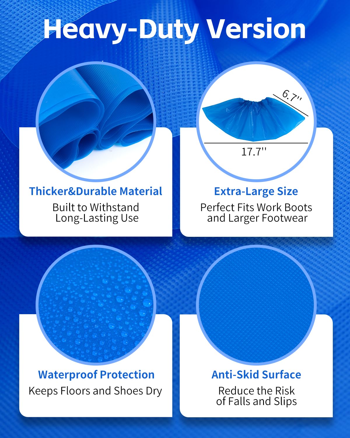Buself waterproof non-slip booties keep interiors clean and reduce slips.