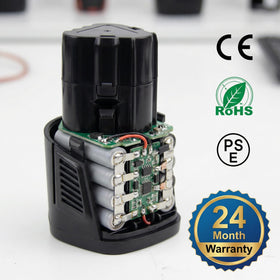 BUSFUIVA Nextec 12V battery in drill during real-world use.
