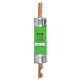 Bussmann BP/FRN-R-100 fuse cap close-up, dual-element time-delay for motor protection