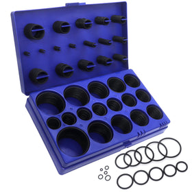 BUSY-CORNER O-Ring kit with 32 sizes in a sturdy case for plumbing tasks.