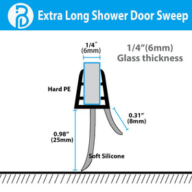 Butecare bottom seal soft silicone edge glide reduces door friction