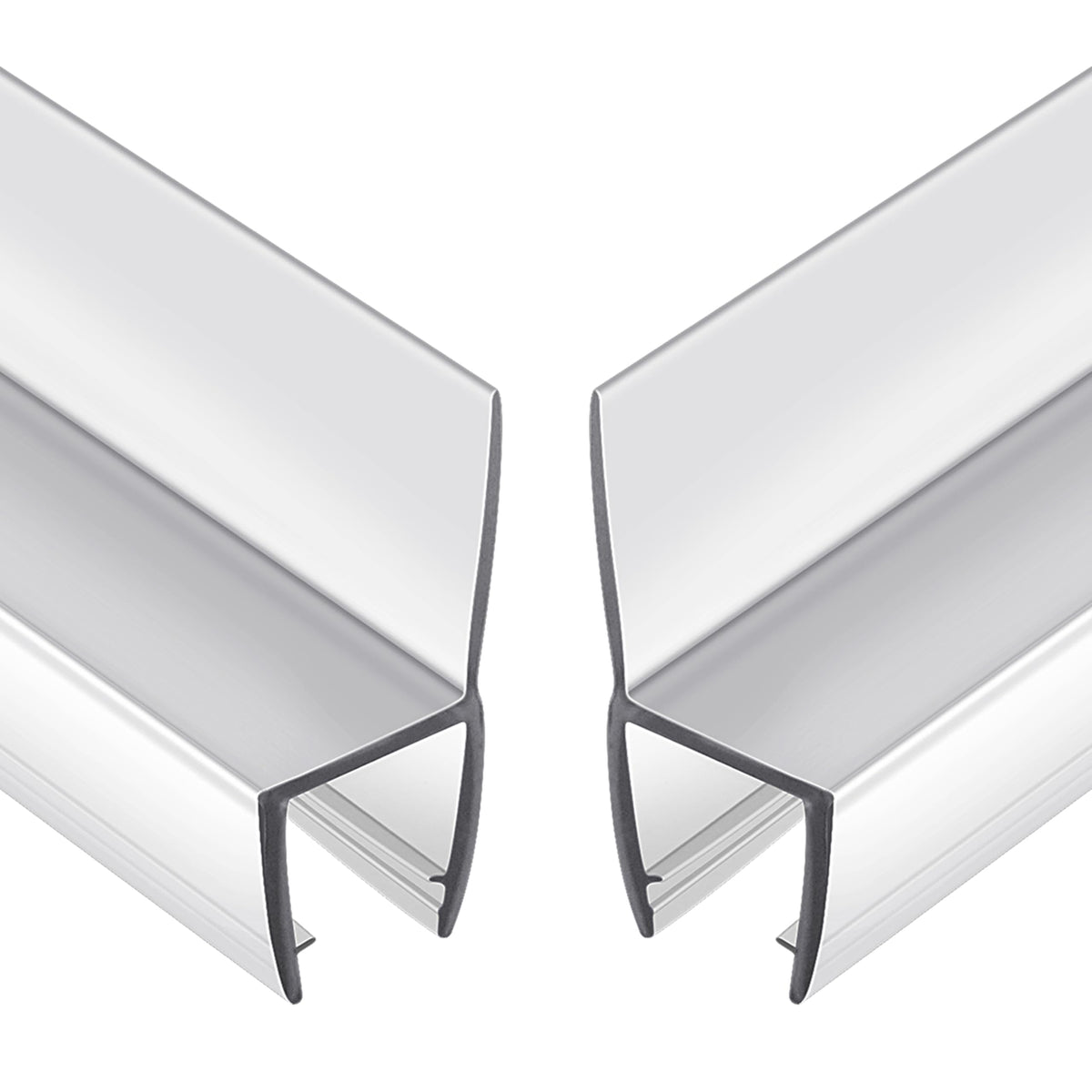 Butecare Frameless Door Side Seal installation shows easy, tool-free fit on glass