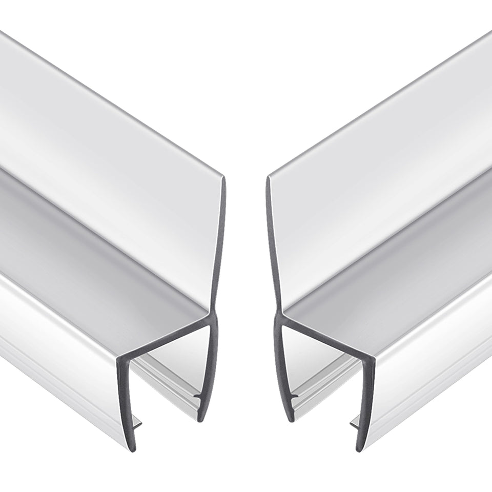 Butecare Frameless Door Side Seal installation shows easy, tool-free fit on glass