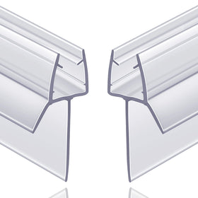 Butecare frameless shower door bottom seal on a glass panel shows a clean water barrier