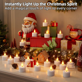 BUTHY 12-pack tea lights offer flexible room placement and glow.