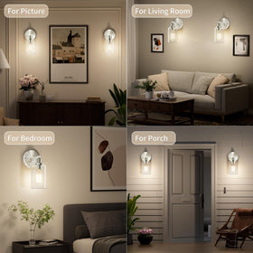 BUTHY wall light E26 base closeup showing bulb compatibility.