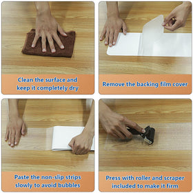 Butizone transparent treads stay practically invisible on tile or wood.