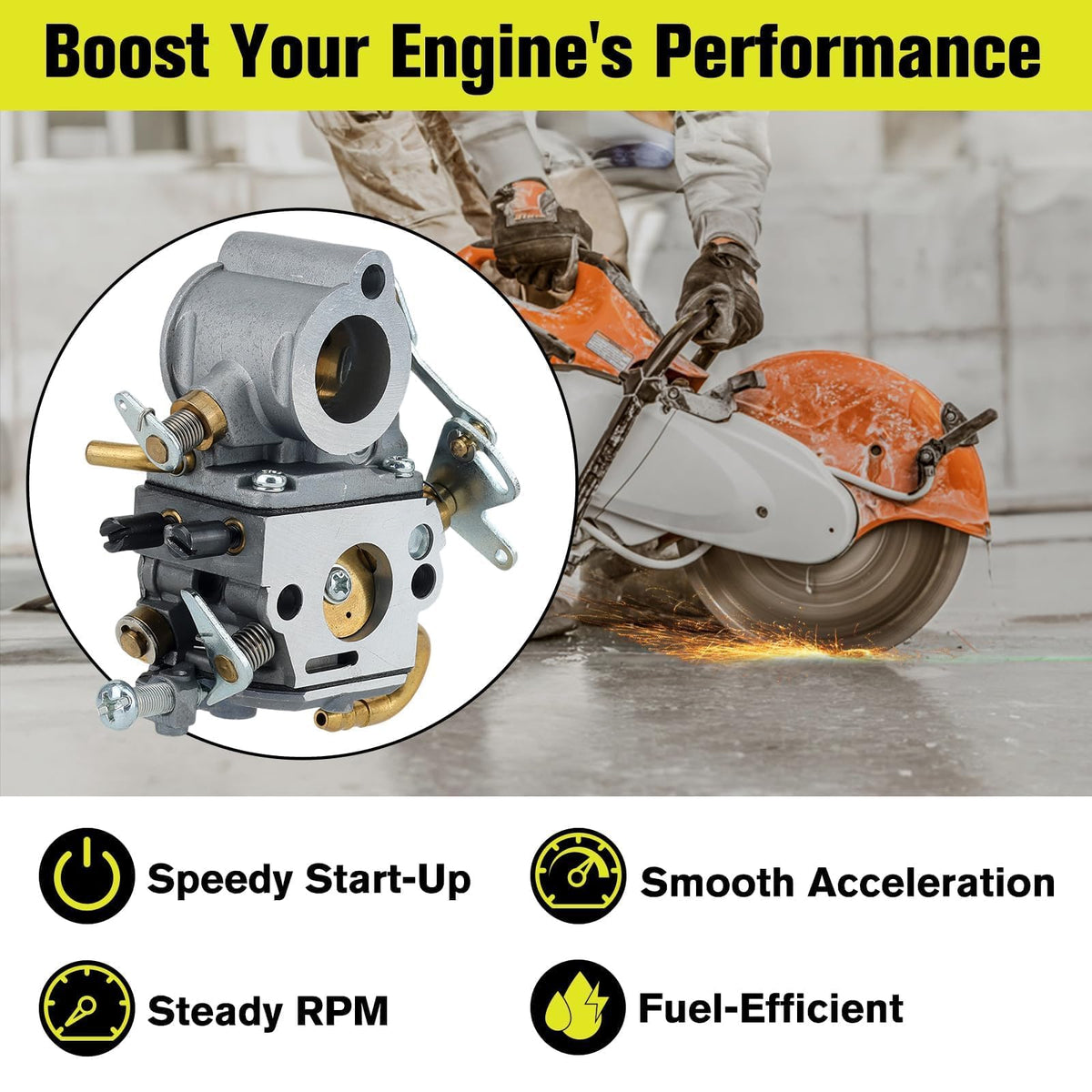 Butom TS420 pre-filter preserves carburetor efficiency during dusty concrete work