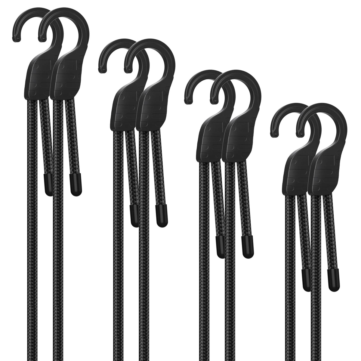 Buvcnsy 18in adjustable bungee cord secures light cargo with flexible length.