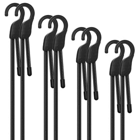 Buvcnsy 18in adjustable bungee cord secures light cargo with flexible length.