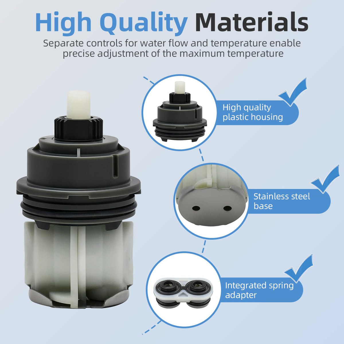 BUWTIQ RP46463 dual-handle faucet component ready for quick, tool-free setup.