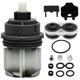 BUWTIQ RP46463 shower cartridge closeup shows the corrosion-resistant base for longevity.