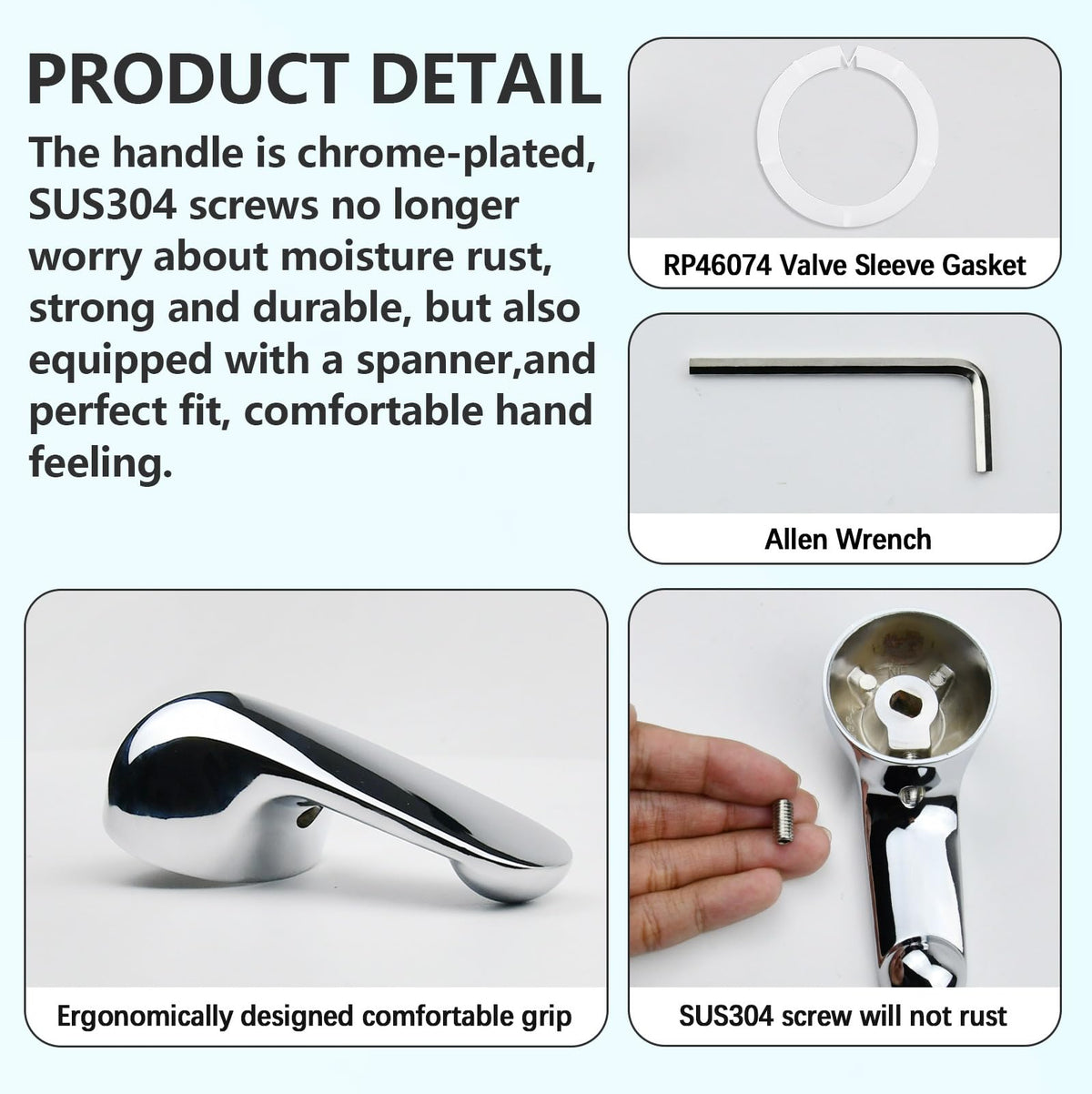 Tool-free installation of BUWTIQ H79 handle for Delta faucet.