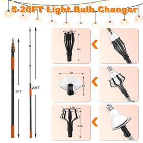 Buyplus duralumin extension pole with non-slip handle for comfortable overhead use