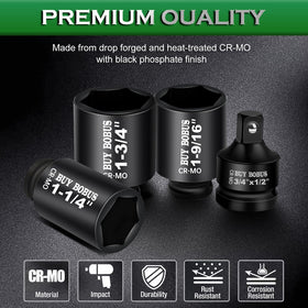 BUYROBUS sockets built from Chrome Molybdenum steel for high durability.