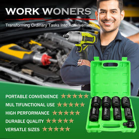 BUYROBUS sockets compatible with impact wrenches and torque wrenches for versatile jobs.