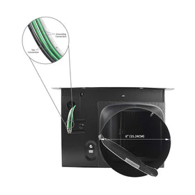 BV 6-inch duct collar enables flexible, low-noise exhaust paths.