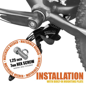 BV bike stand deployed on trail bike showing quick mounting compatibility
